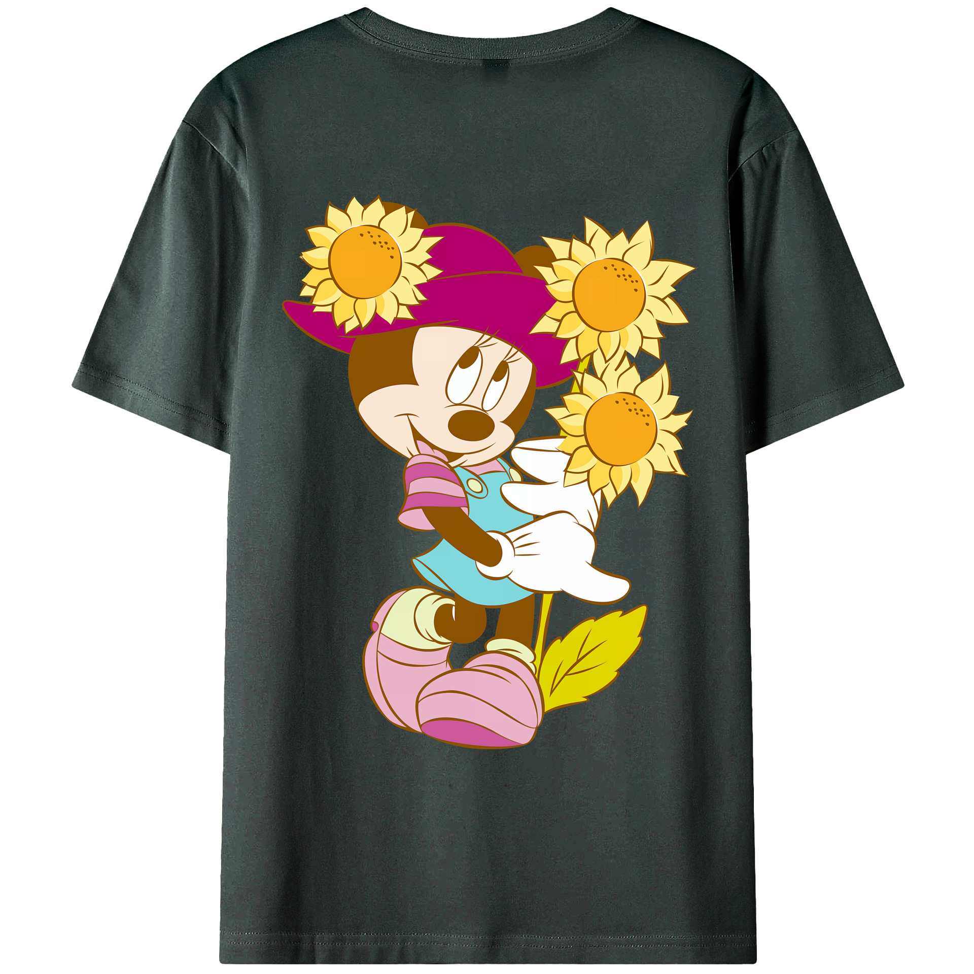 （画像用） ミッキーマウス Mickey Mouse 綿100％ メンズ半袖Tシャツ（バックプリント） 通気性